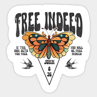 Free Indeed Boho Christian Sticker